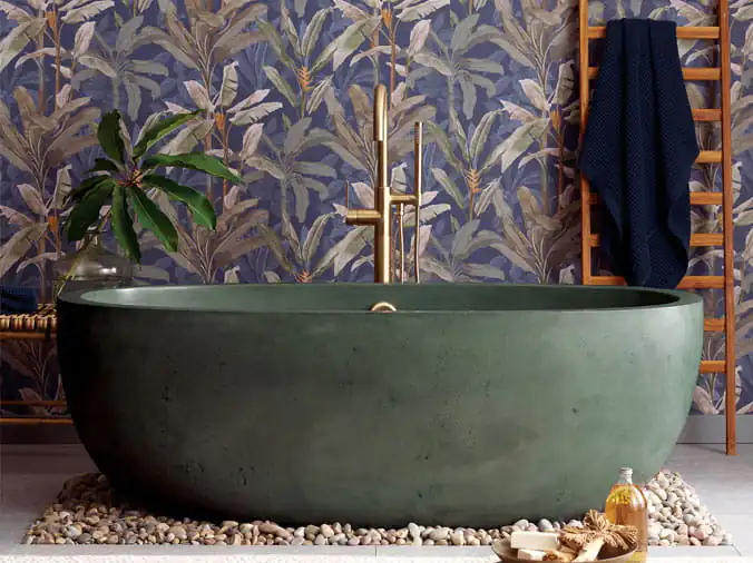 Free standing forrest green bathtub