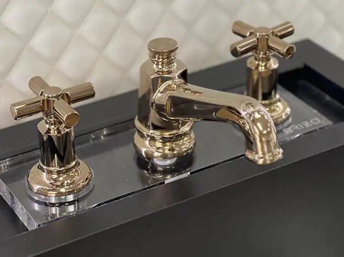 Fancy bathroom faucet closeup