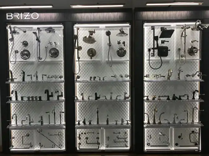 Brizon faucet displat in the Facets of Charlotte Kitchen & Bath Showroom