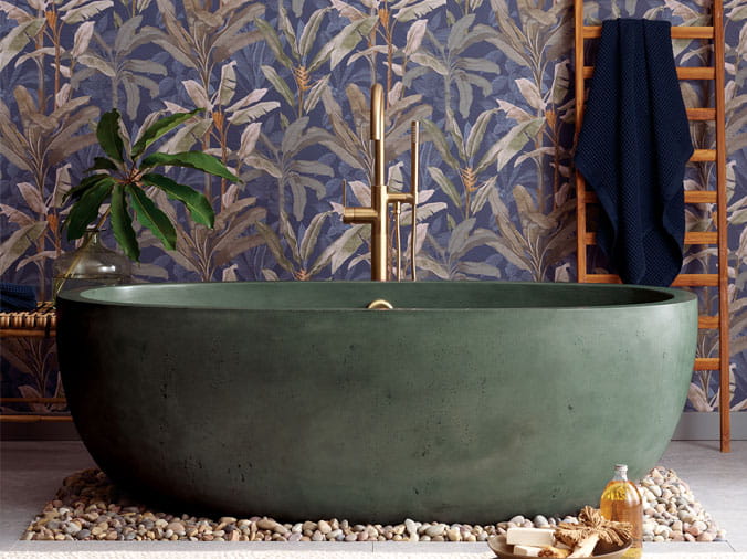 Free standing forrest green bathtub