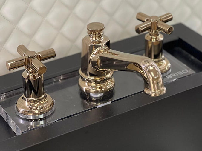 Fancy bathroom faucet closeup