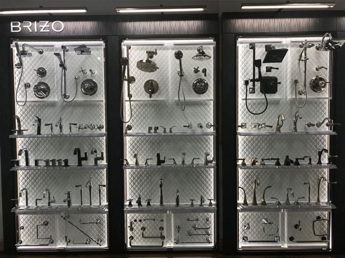 Brizon faucet displat in the Facets of Charlotte Kitchen & Bath Showroom